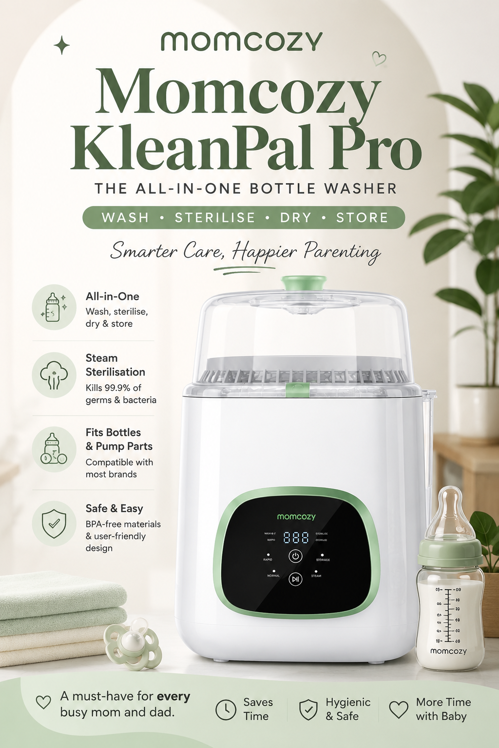 Momcozy KleanPal Pro Baby Bottle Washer and Sterilizer