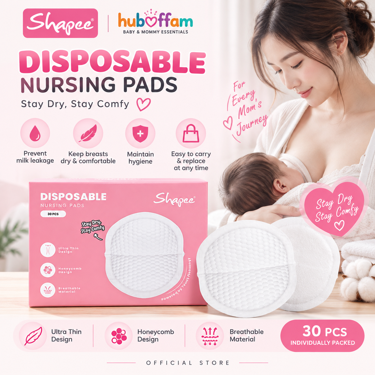 MILKEE LAB DISPOSABLE NURSING PAD (30PCS)