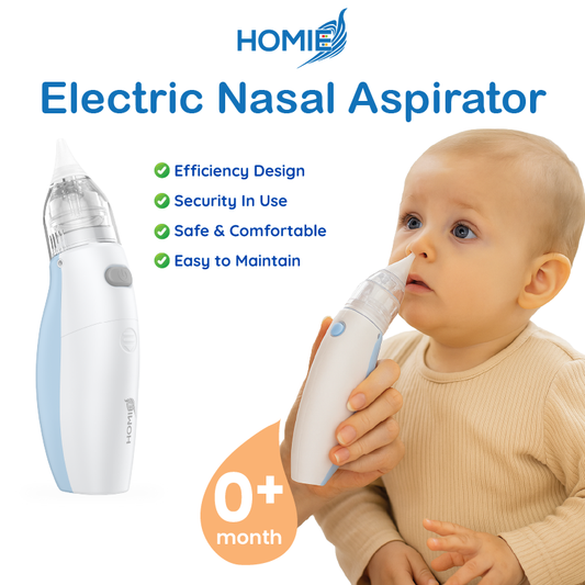 HOMIE Electric Nasal Aspirator】Baby Safety Nose Suction Cleaner with Battery