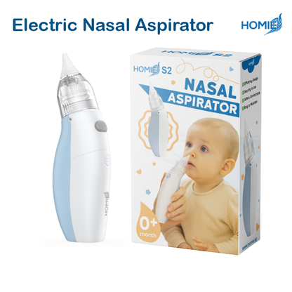 HOMIE Electric Nasal Aspirator】Baby Safety Nose Suction Cleaner with Battery