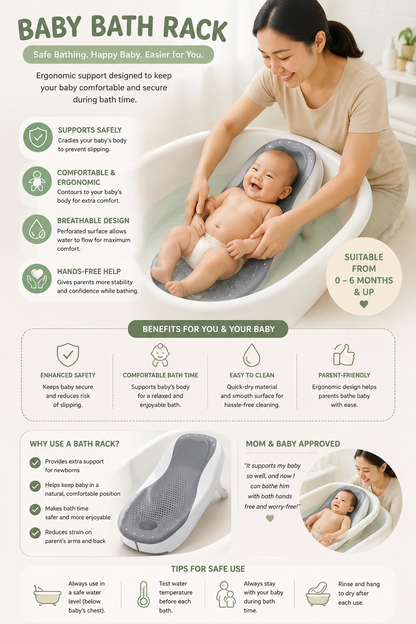 Premium Soft Baby Bath Seat/Foldable Bath Rack