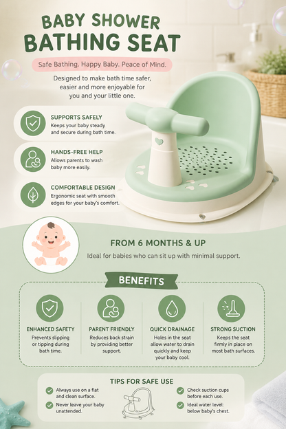 Baby Bath Seat/Soft Silicone Shower Chair