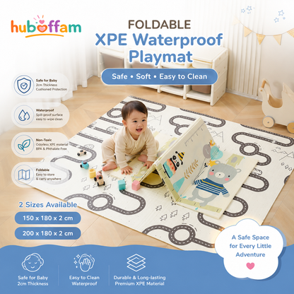 XPE Baby Playmat – Foldable & Roll Waterproof Play Mat, 2cm Thick Double Sided