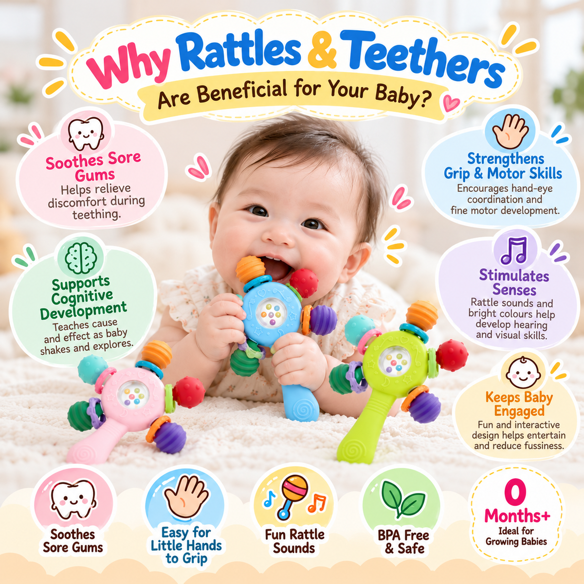 Baby Teething & Sensory Rattle
